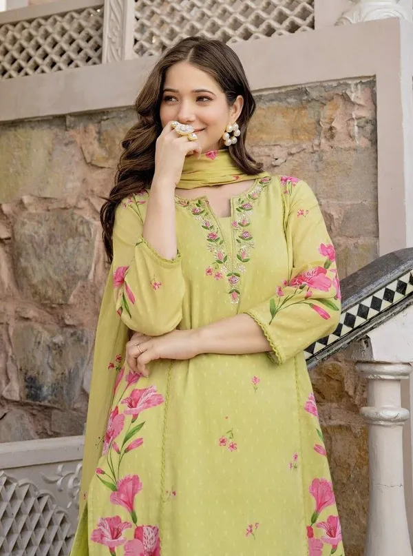 Yellow_Cotton_Floral_Printed_Embroidered_Kurta_Set_For_Women