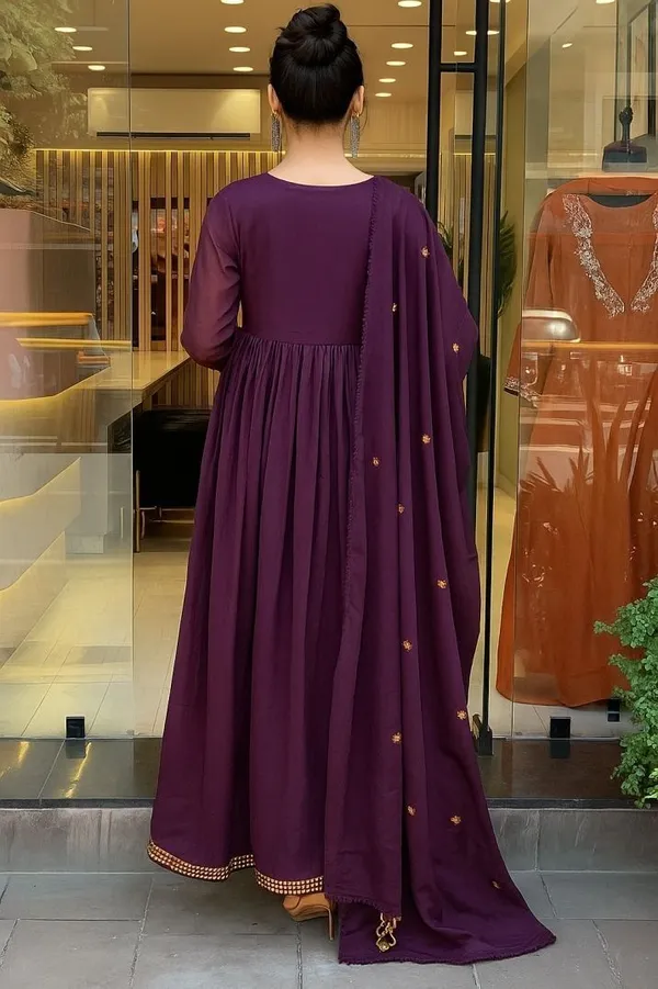 Purple_Chanderi_Embroidered_Anarkali_Kurta_Set_For_Women