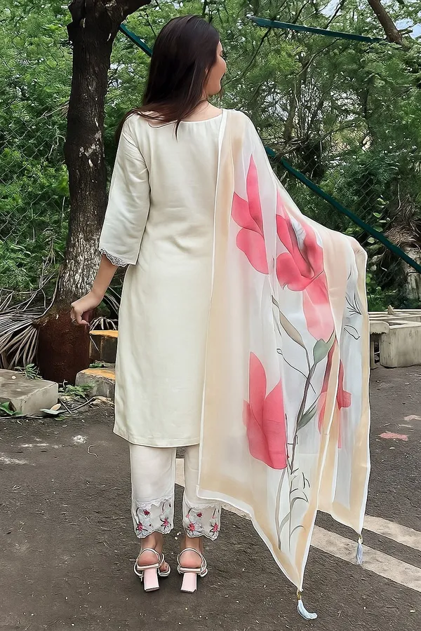 White_Viscose_Chanderi_Straight_Embroidered_Kurta_Set_For_Women
