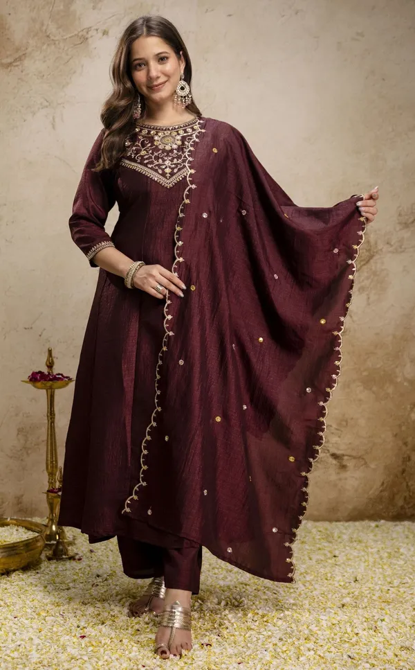 Purple_Vichitra_Silk_Embroidered_Straight_Kurta_Pant_Dupatta_Set_For_Women