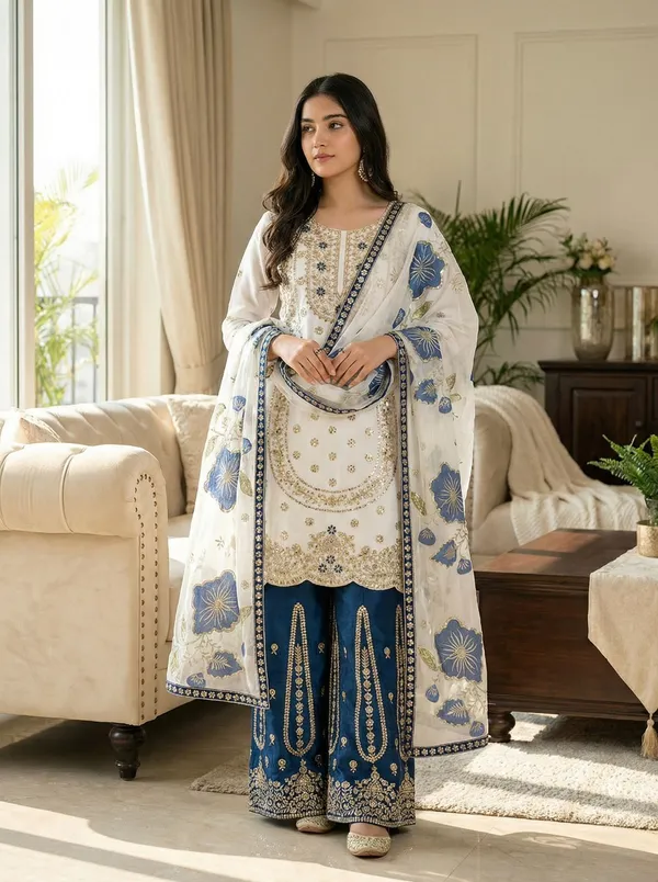 Multicolor_Cotton_Embroidered_Festive_Kurta_Set_For_Women