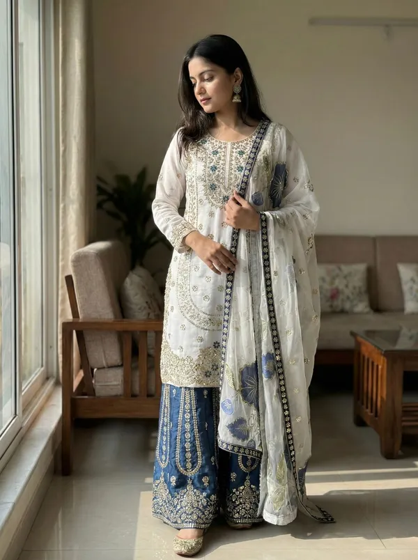 Multicolor_Cotton_Embroidered_Festive_Kurta_Set_For_Women