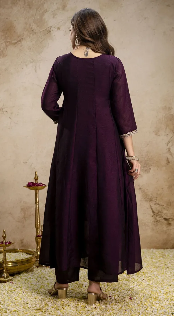 Purple_Vichitra_Silk_Straight_Embroidered_Kurta_Set_For_Women