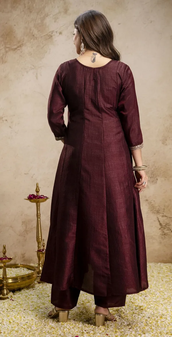 Multicolor_Vichitra_Silk_Anarkali_Embroidered_Kurta_Set_For_Women