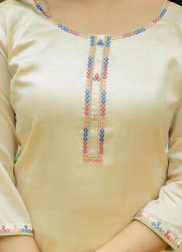 Beige_Viscose_Assam_Silk_Embroidered_Straight_Kurta_Set_For_Women