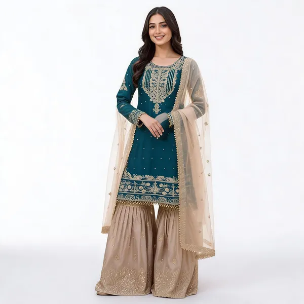 Blue_Gmy_Silk_Straight_Embroidered_Kurta_Set_For_Women