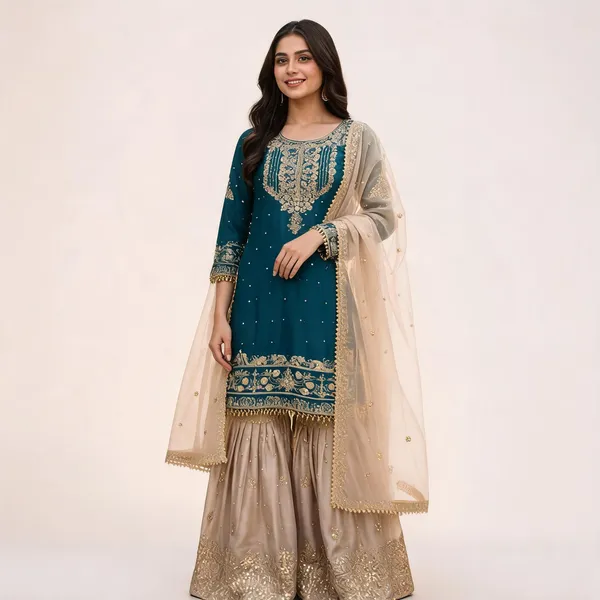 Blue_Gmy_Silk_Straight_Embroidered_Kurta_Set_For_Women
