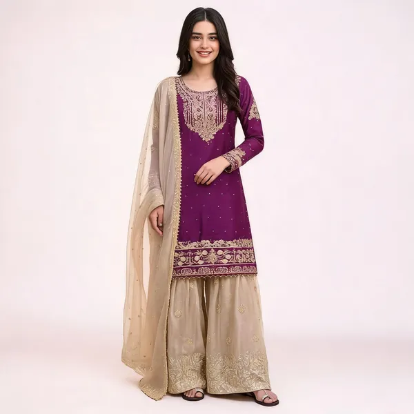 Purple_Gmy_Silk_Embroidered_Kurta_Trouser_Dupatta_Set_For_Women