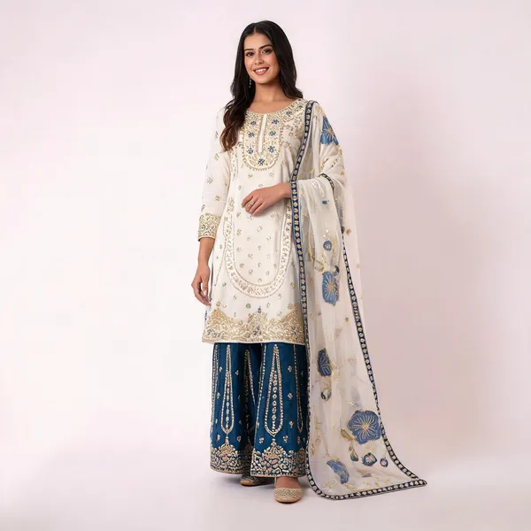 Blue_Silk_Straight_Embroidered_Kurta_Set_For_Women