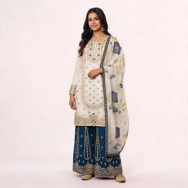 Blue_Silk_Straight_Embroidered_Kurta_Set_For_Women