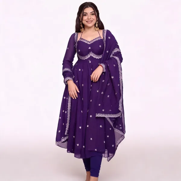 Purple_Georgette_Embroidered_Anarkali_Kurta_Dupatta_Set_For_Women