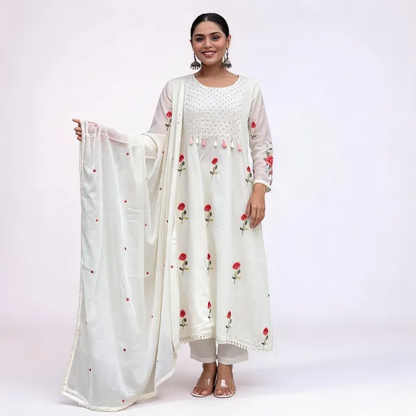 White_Cotton_Embroidered_Straight_Kurta_Set_For_Women