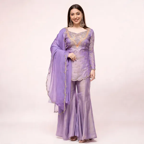Purple_Art_Silk_Sequin_Embroidered_Kurti_Sharara_Set_For_Women