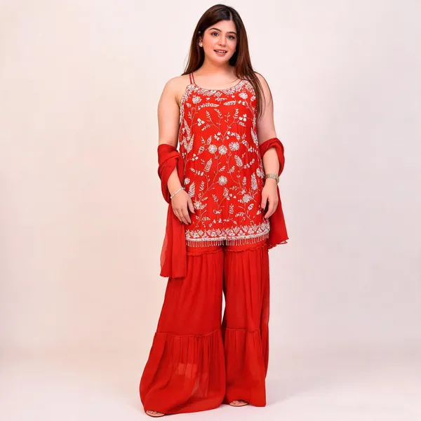 Orange_Polyester_Halter_Neck_Embroidered_Sharara_Set_For_Women