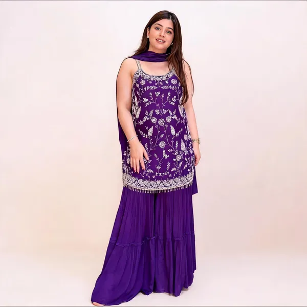 Purple_Polyester_Halter_Neck_Embroidered_Sharara_Set_For_Women
