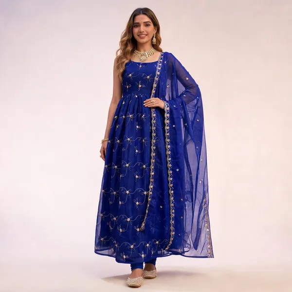 Blue_Organza_Sequin_Embroidered_Anarkali_Kurta_Set_For_Women