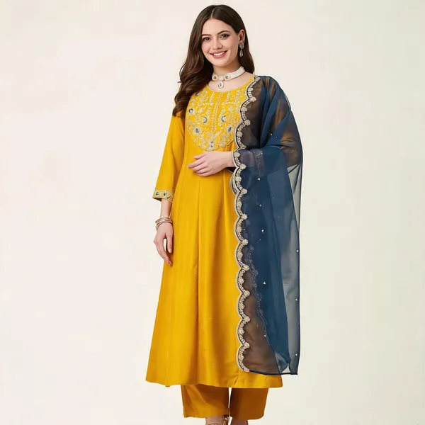 Yellow_Cotton_Blend_Paisley_Print_Palazzo_Kurta_Set_For_Women