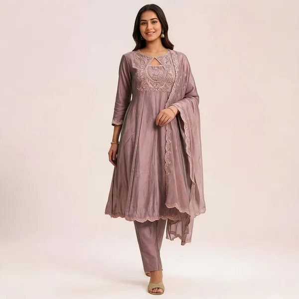Purple_Silk_Blend_Straight_Zari_Floral_Embroidered_Kurta_Pant_Set_For_Women