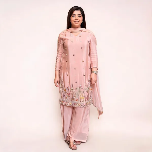 Peach_Crepe_Kurta_Palazzo_Dupatta_Set_For_Women