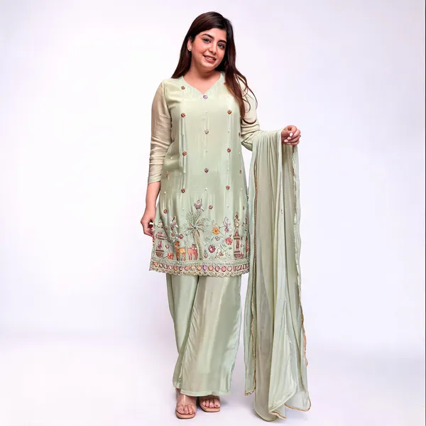 Pista_Green_Crepe_Straight_Embroidered_Kurta_Set_For_Women