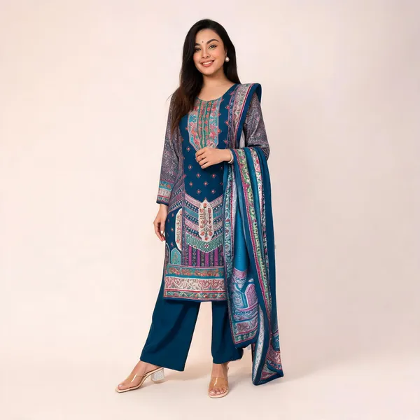 Dark_Blue_Viscose_Rayon_Kurta_Set_For_Women