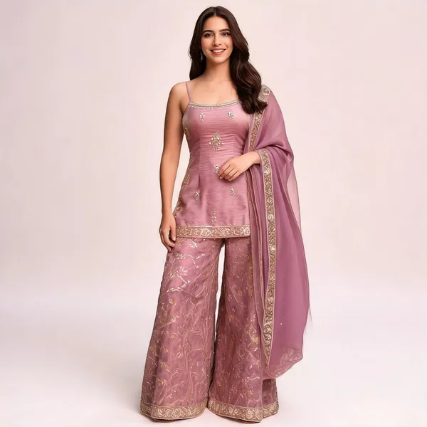 Purple_Satin_Sleeveless_Sequin_Embroidered_Sharara_Set_For_Women