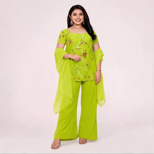 Green_Georgette_Straight_Sequin_Embroidered_Kurta_Set_For_Women