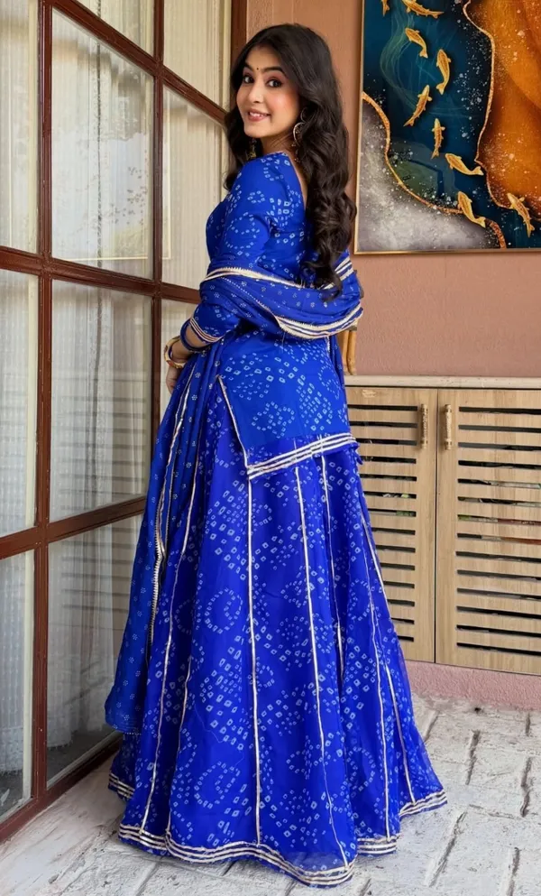Vaidehi_Fashion_Women's_Blue_Bandhani_Print_Kurti_with_Sharara_and_Dupatta_|_3-Piece_Set,_Ethnic_Wear,_Gota_Patti_Border,_Festive_Occasion,_Square_Neck