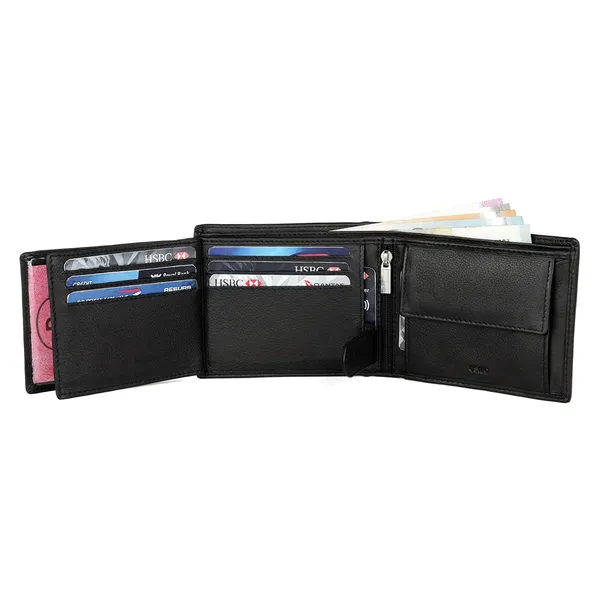Usmc_Rakhi_Gift_For_Brother_-_Classic_Men'S_Wallet_Premium_Leather_Black