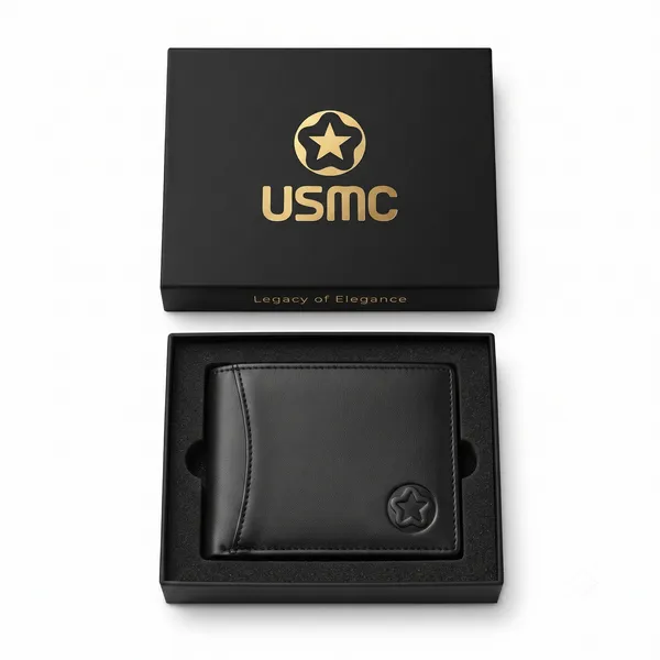 Usmc_Rakhi_Gift_For_Brother_-_Classic_Men'S_Wallet_Premium_Leather_Black