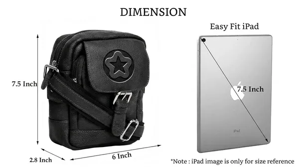 Usmc_Premium_Leather_Mini_Sling_Bag_For_Men_,Women,_Unisex|_Compact,_Durable_&_Stylish_|_Buckle_Closure_|_Front_Zip_Pocket