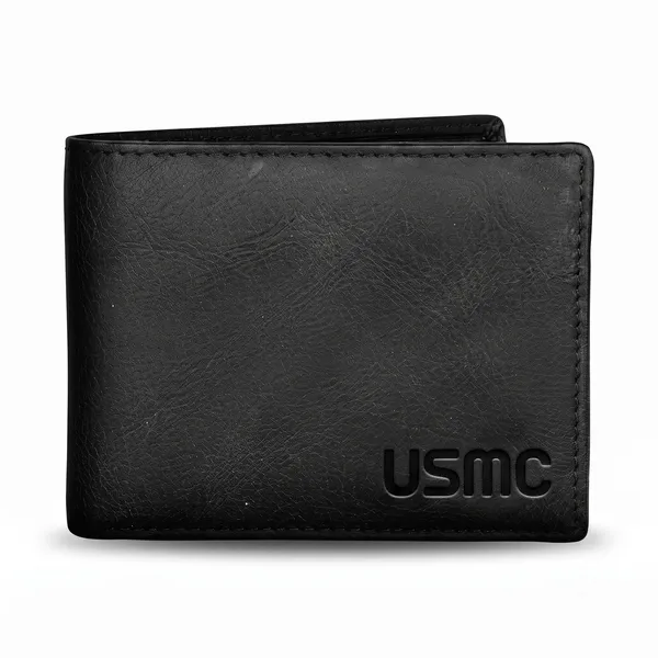 Usmc_Black_Premium_Leather_Men'S_Wallet