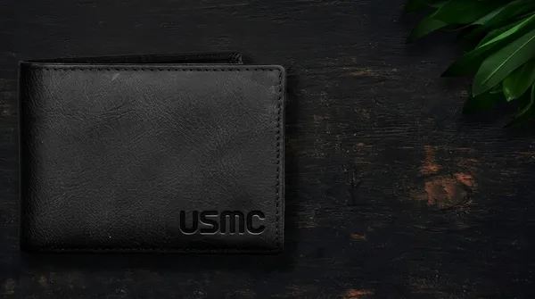 Usmc_Black_Premium_Leather_Men'S_Wallet