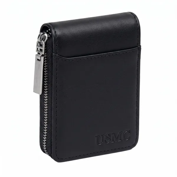 Usmc_Card_Holder_Money_Wallet,_Black,_11.5X1.75X8Cm_|_9_Slot_Vertical,_Credit_Debit_Card_Holder,_Zipper_Coin_Purse,_For_Men_,Women,_Unisex