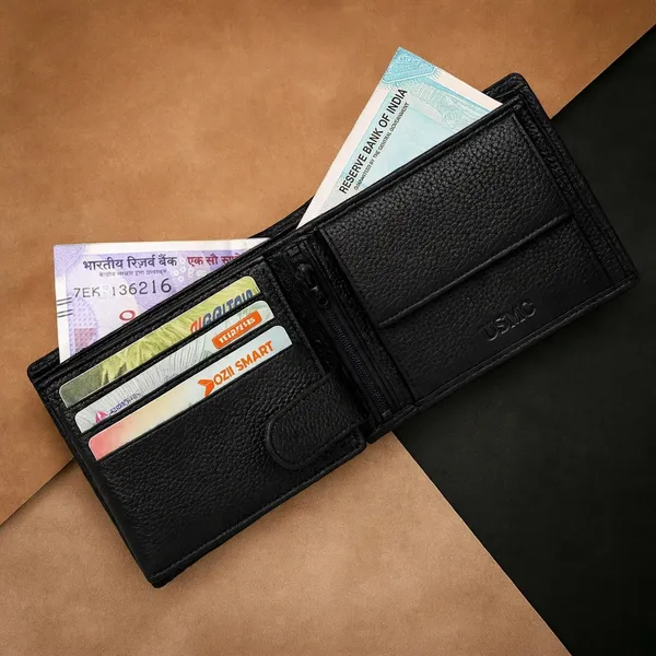 Usmc_Seattle_Black/Brown_Leather_Wallet_For_Men_[Rfid_Blocking]