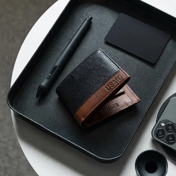 Usmc_Seattle_Black/Brown_Leather_Wallet_For_Men_[Rfid_Blocking]