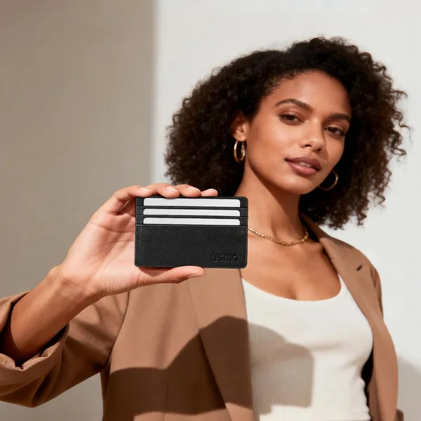 Usmc_Credit_Card_Holder_With_Id_Window_-_[Rfid_Blocking]_Premium_Leather_Slim_Wallet_Credit_Card_Case_Sleeve,_Black_|_Card_Cases_With_Id_Window_For_Men_Women,_Black