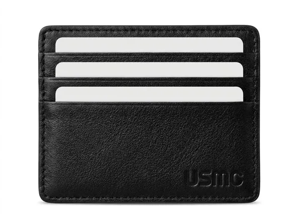 Usmc_Credit_Card_Holder_With_Id_Window_-_[Rfid_Blocking]_Premium_Pu_Leather_Slim_Wallet_Credit_Card_Case_Sleeve,_Black_|_Card_Cases_With_Id_Window_For_Men_Women,_Black