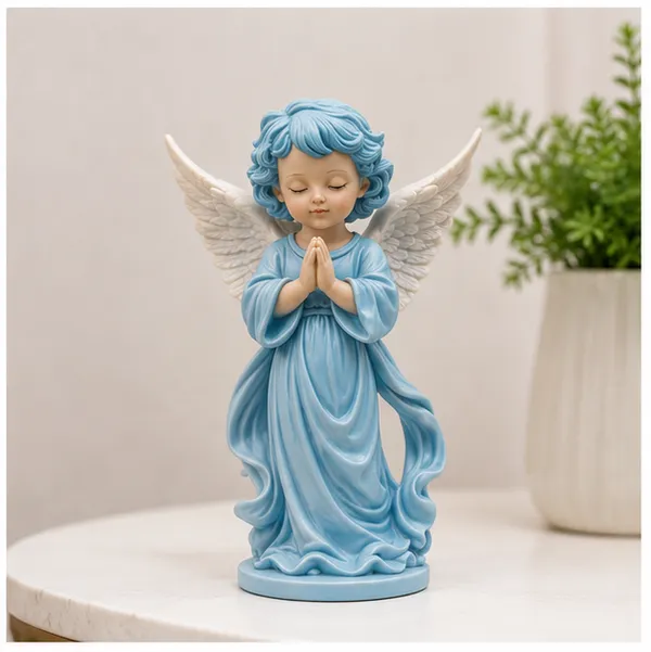 Polyresin_Decorative_Blue_Praying_Guardian_Angel_Showpiece