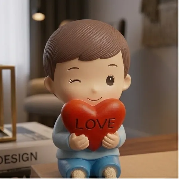 Polyresin_Hand_Painted_Seated_Heart_Couple_Showpiece