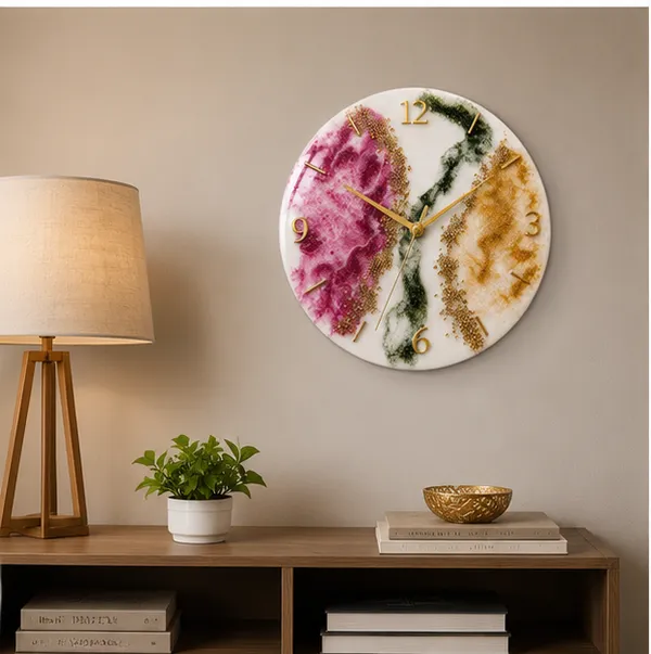 Polyresin_Floral_Embossed_Wall_Clock_for_Bedroom_Living_Room