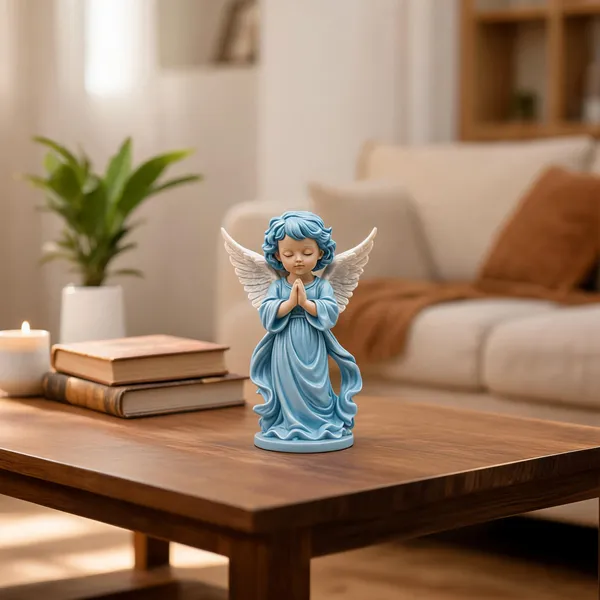 Polyresin_Decorative_Blue_Praying_Guardian_Angel_Showpiece