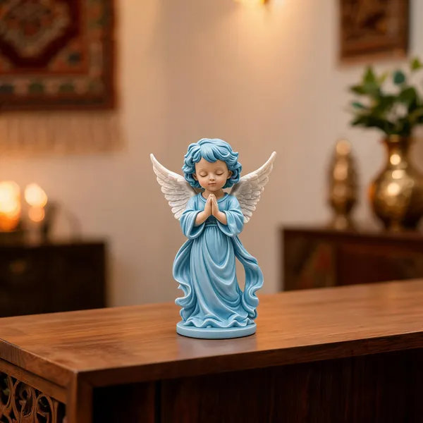 Polyresin_Decorative_Blue_Praying_Guardian_Angel_Showpiece