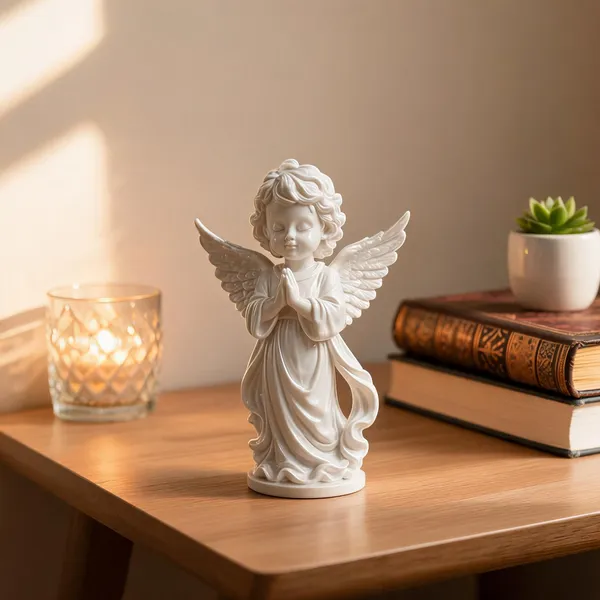 Polyresin_White_Praying_Guardian_Angel_Showpiece