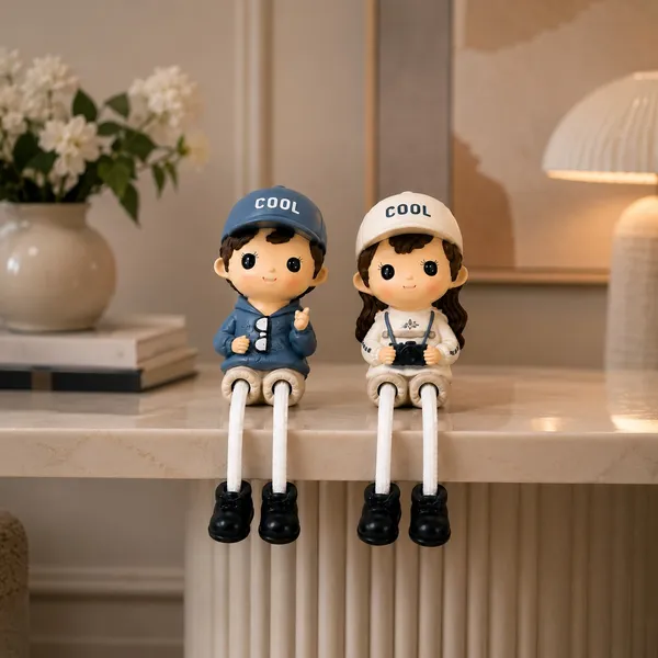 Polyresin_Family_Theme_Matching_Hats_Couple_Showpiece