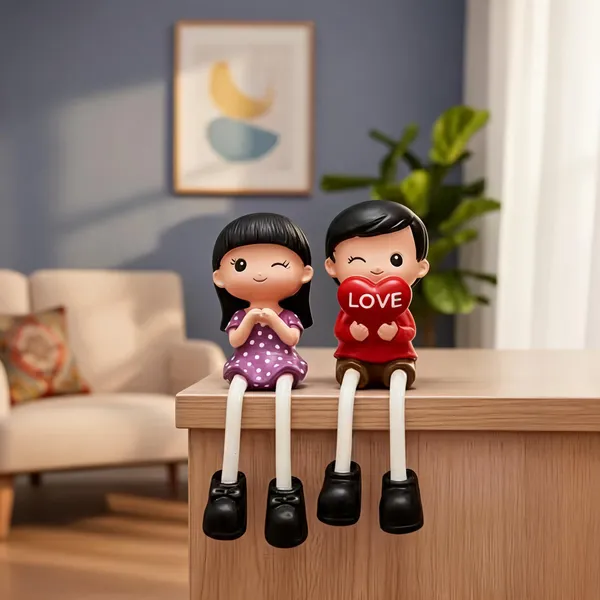Polyresin_Glossy_Seated_Together_Couple_Showpiece