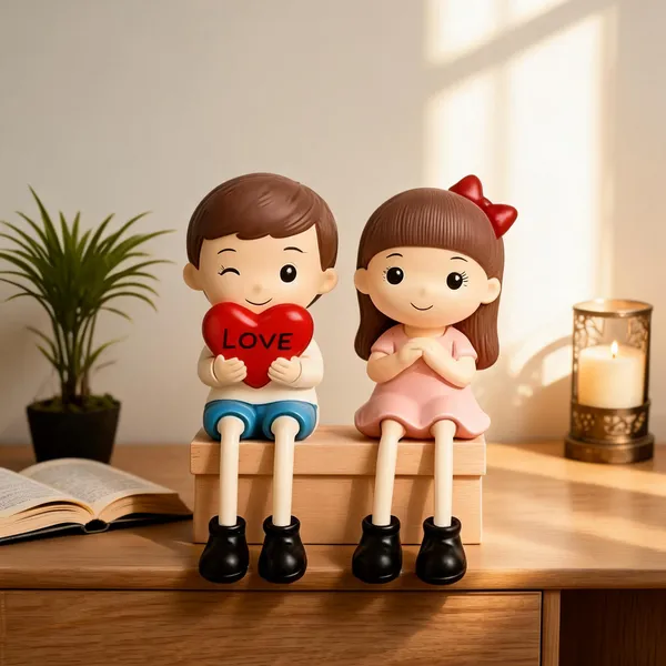 Polyresin_Coordinated_Outfits_Hat_Sitting_Couple_Showpiece