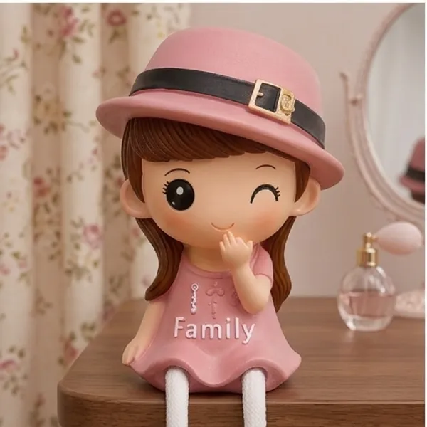 Polyresin_Family_Theme_Hat_Wearing_Couple_Showpiece