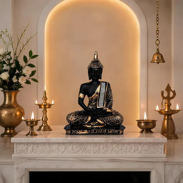 Polyresin_Meditative_Black_Gold_Buddha_Showpiece