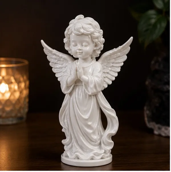 Polyresin_White_Praying_Guardian_Angel_Showpiece